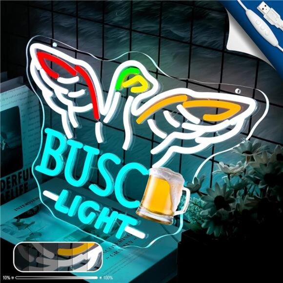 Busch Light Beer Neon LED Duck Hunt Sign Wall Decor Man Cave Beer Bar Pub Party - Picture 5 of 8